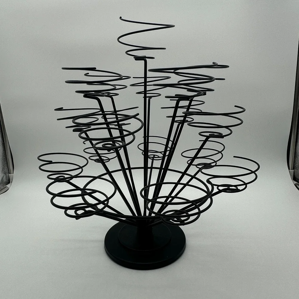 Black Metal 18 Count Cupcake Stand Spiral Tiered Dessert Tree Display Holder
